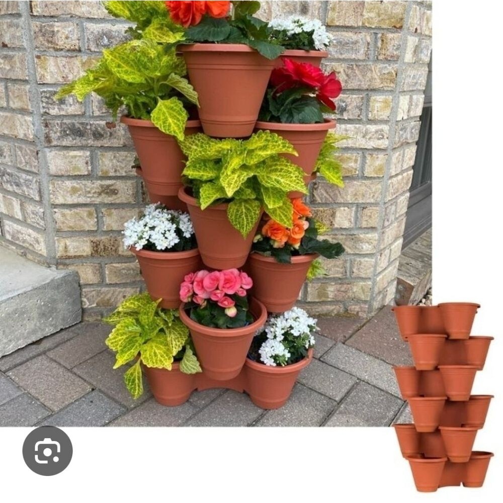 6 Tier Mini Vertical Indoor Outdoor Plastic Herb Garden Stackable Plante…